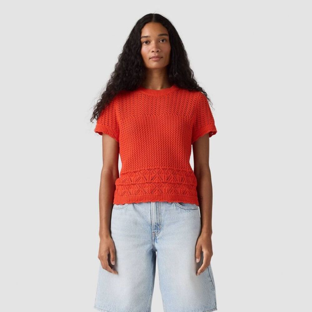 Levi's Women's Isabelle Crochet Sweater - Signal Red XL